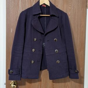 Double Breasted Purple Peacoat